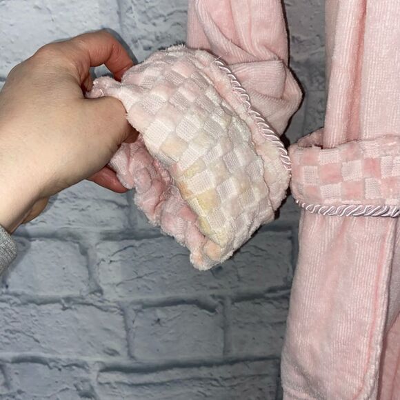 Cabernet cotton blend terry bathrobe w/satin lining & pockets Med - Picture 8 of 13